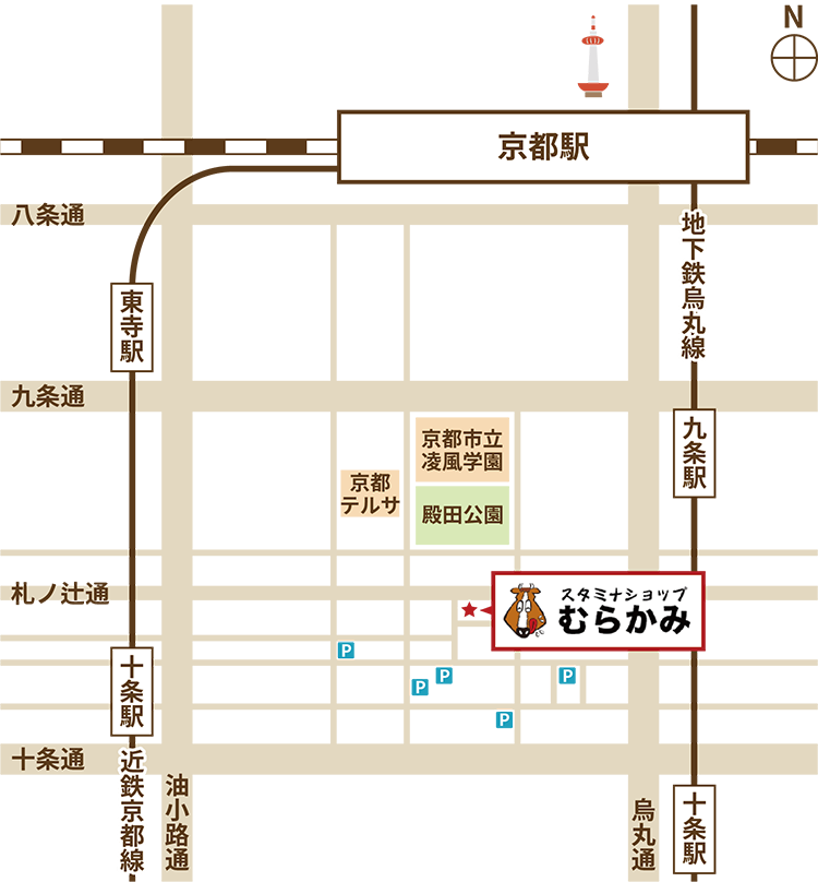 スタミナショップむらかみの地図